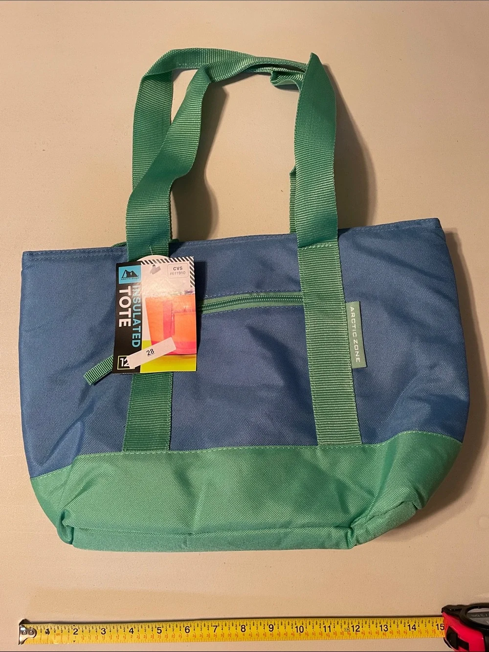 Arctic  Zone Insulated Tote bag Holds 12 cans NWT blue green
